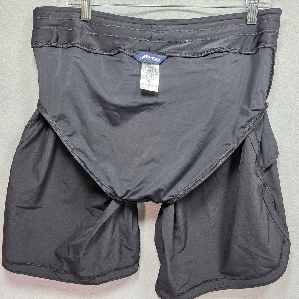 Lands End Black Active Board Shorts Swim Shorts with Liner Womens 14 Pocket - Picture 6 of 14